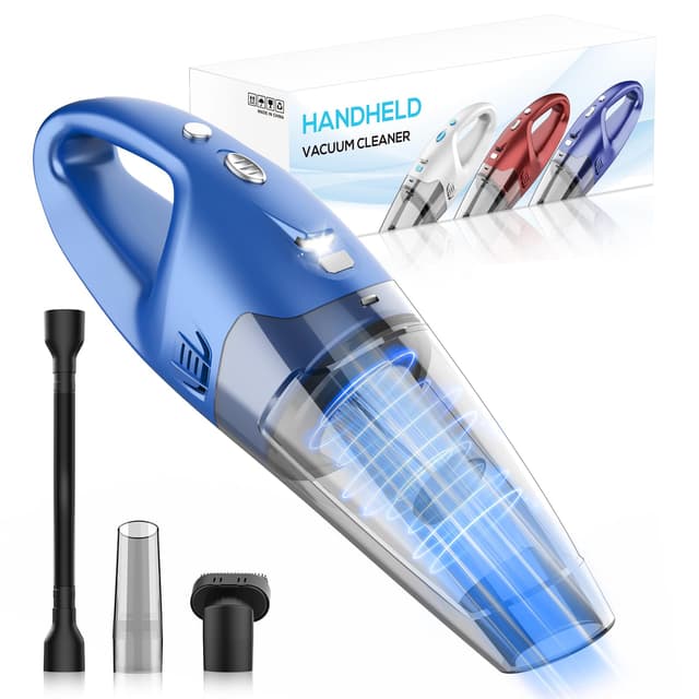YOOHI Handheld Vacuum Cordless Rechargeable – 6000Pa Mini Hand Held Vacuum, LED Light, 20–25 Mins Runtime, USB Charging, 500ML Cup – Lightweight Small Vacuum Cleaner Cordless for Car/Office/Home