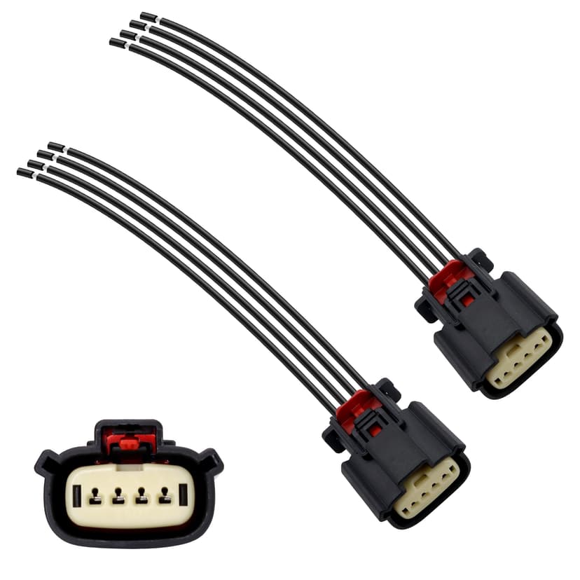 HiSport HID Halogen Headlight Connector Pigtail Adapter Harness Plug 4-Wire Compatible with Ford Escape Taurus F150 2013-2021 2Pcs