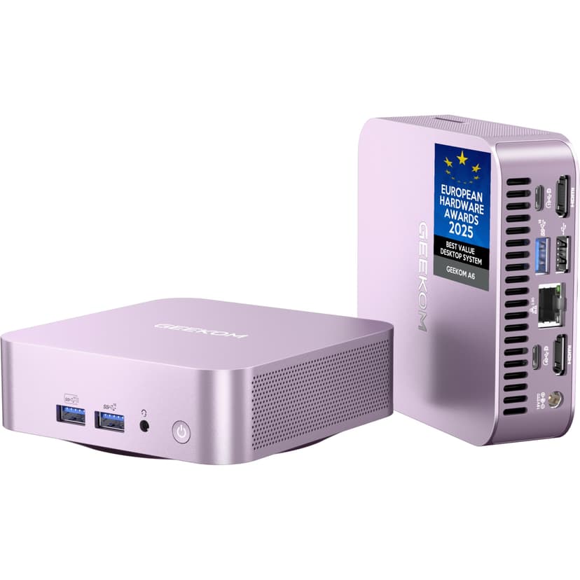 GEEKOM A6 Aurora Edition Mini PC with AMD Ryzen 7 6800H, 16GB DDR5 RAM 1TB PCIe 4.0 NVMe SSD, Radeon 680M, Compact Aluminium Design Windows 11 Pro Desktop Computer with USB4/8K UHD/Wi-Fi 6E/SD Slot