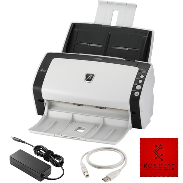 FI-6130 Fujitisu Document Scanner ADF - 1 Year Warranty - Duplex Sheet-Fed Document Scanner with 24V, USB 2.0 Cable & Microfiber Cleaning Cloth (Renewed)