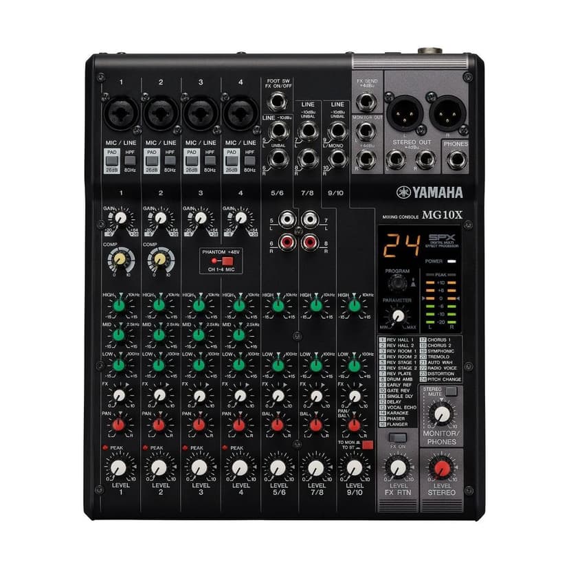 Yamaha Mixer-Unpowered, Multicolored, 10-Input (MG10X CV)