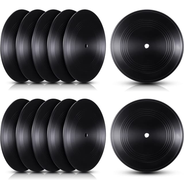 Qunclay 24 Pieces Blank Vinyl Records 7 Inch Black Vinyl Fake Albums Record for Room Wall Aesthetic Decoration Independent Aesthetics Room Decor DIY Projects