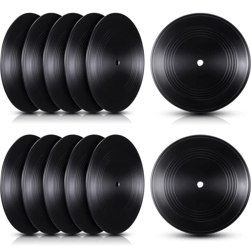 Qunclay 24 Pieces Blank Vinyl Records 7 Inch Black Vinyl Fake Albums Record for Room Wall Aesthetic Decoration Independent Aesthetics Room Decor DIY Projects