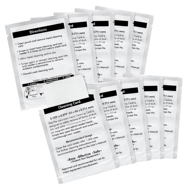 Xinafan 10 Pc 60622 Cleaning Card Compatible with Dymo LabelWriter 550 450 5XL 4XL Label Printer Cleaning Sheets Swipe, 3.375 x 2.125 Inch Card Reader POS Direct Thermal Swiper Cleaner