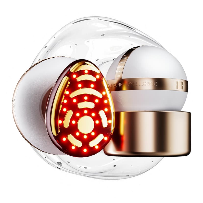 INIA SPHERA Upgraded 8-in-1 Microcurrent Facial Device for Face & Neck – Red Light, Thermal & Cooling Beauty Tool, 5 Custom Modes, at-Home Skin Stimulation & Glow Care Skincare Tool