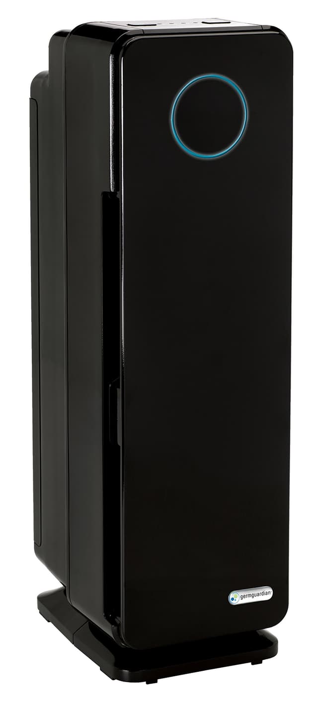 GermGuardian 5-In-1 HEPA Air Purifier for Home, Pet Air Purifier with HEPA Air Filter & UV-C Light, AC4300BPTCA, 743 Sq. Ft., 22'' Tower, Black