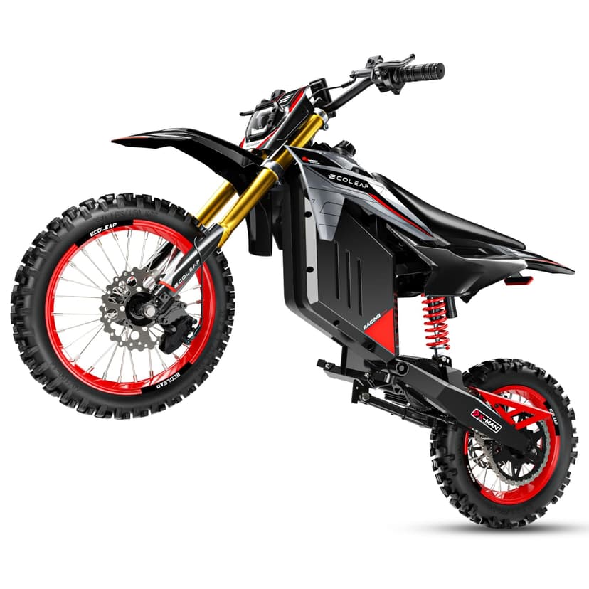 ECOLEAP 3500W Peak Electric Dirt Bike for Teens & Adults, 37MPH Electric Off-Road E-Bike with 48V 21Ah Battery, Up to 55 Miles Range, Dual Suspension, Hydraulic Brakes, 400LBS Load, Fit Age 13+
