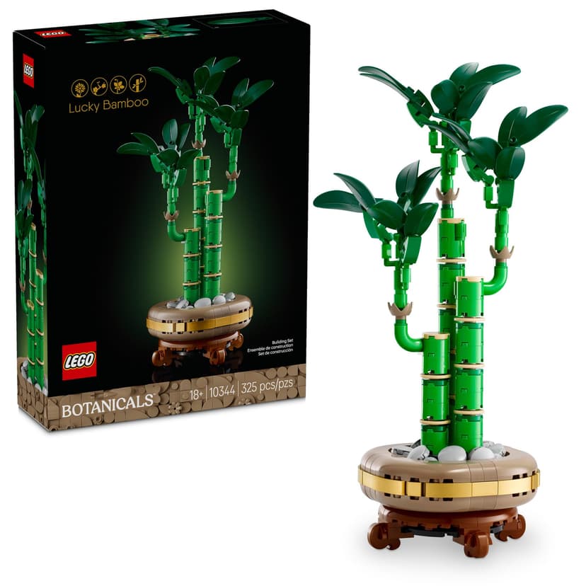 LEGO Botanicals Lucky Bamboo Building Set - Artificial Plant for Indoor Home Décor, Adults Ages 18+ - Gift for Birthdays for Him - Fake Plant Decoration for Table, Desk, Office - 10344