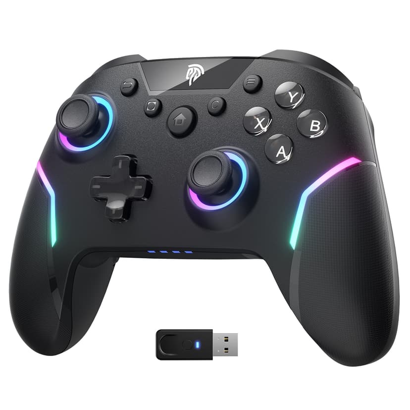 EasySMX X20 Wireless Gaming Controller with RGB Backlit, 2-Stage Hall Effect Sticks, 1000Hz Polling Rate, 6-Axis Gyro on Multi-Platform, Mech Buttons- Compatible with PC/Switch/Steam/Android