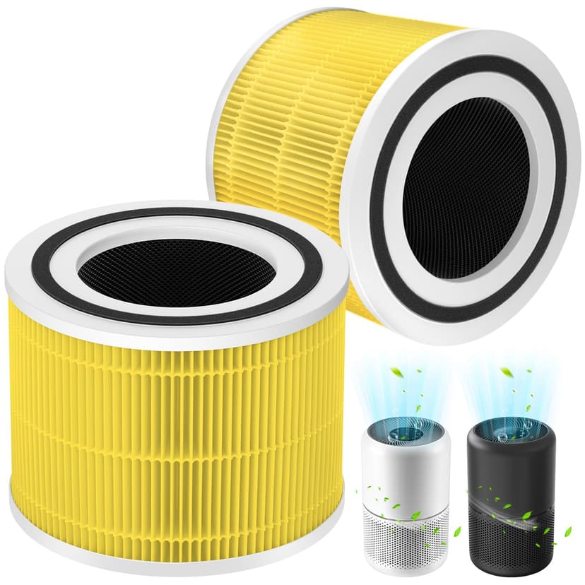 Core 300 Pet Care Replacement Filter, Compatible with LEVOIT Core 300/300S Air Purifier, 3-in-1 H13 Grade, True HEPA Replacement Filter, Compare to Part No. Core 300-RF-PA, Yellow, 2 Pack