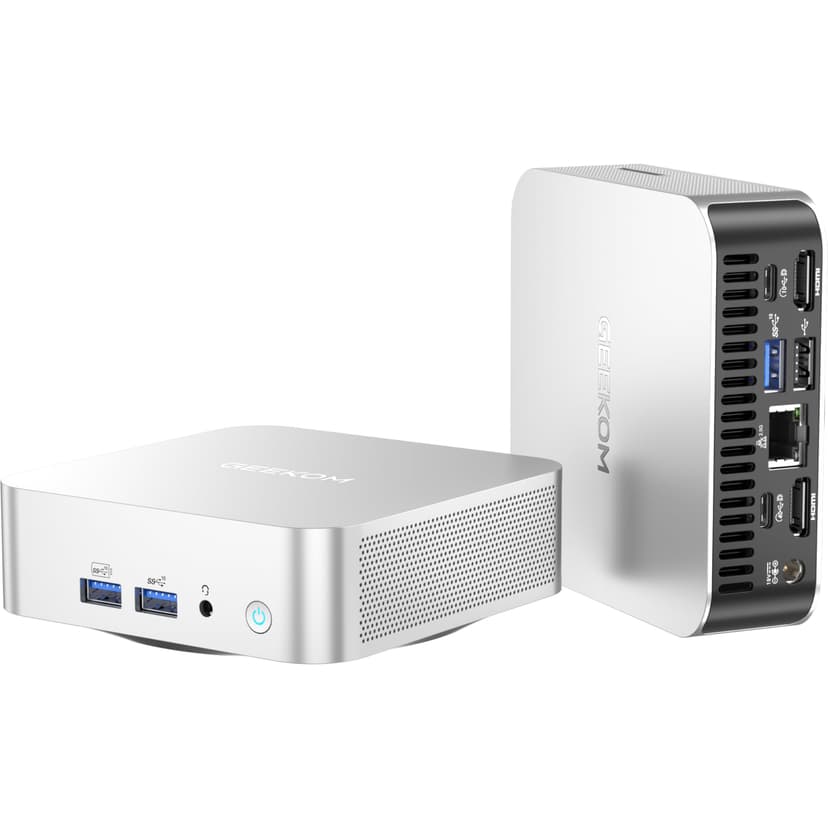 GEEKOM A6 Mini PC with AMD Ryzen 7 6800H, 16GB DDR5 RAM (Upgradable, Not LPDDR), 1TB PCIe 4.0 NVMe SSD, Compact Aluminium Design Windows 11 Pro Desktop Computer with USB4/8K/Wi-Fi 6E/BT 5.2/SD Slot