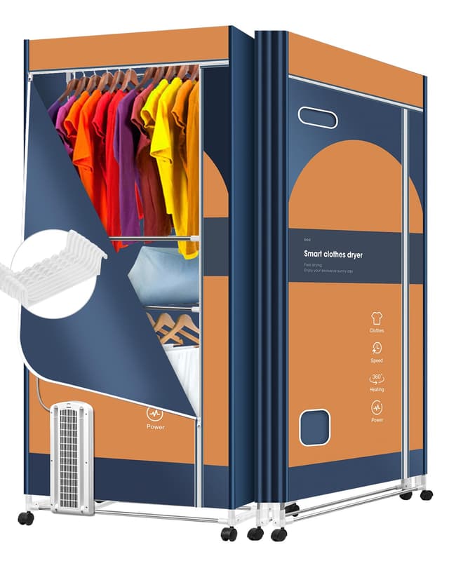 KASYDoFF Portable Clothes Dryer, 110V -1600W Portable Dryer, 67Inch -3 Tier Foldable Clothes Dryers Rack, Energy Saving Portable Dryer for Apartment, Indoor, Travel, RV