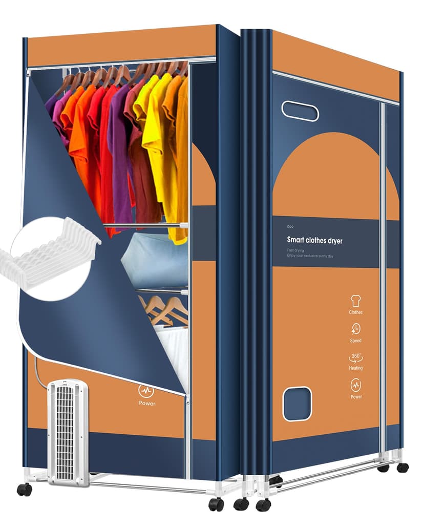 KASYDoFF Portable Clothes Dryer, 110V -1600W Portable Dryer, 67Inch -3 Tier Foldable Clothes Dryers Rack, Energy Saving Portable Dryer for Apartment, Indoor, Travel, RV