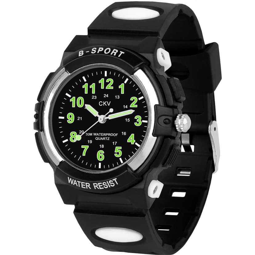 CKV Kids Watch for Boys Girls Ages 5-12, Waterproof Time Teacher Easy to Read Analog Sport Outdoor Children Watches with Soft Band for Kids