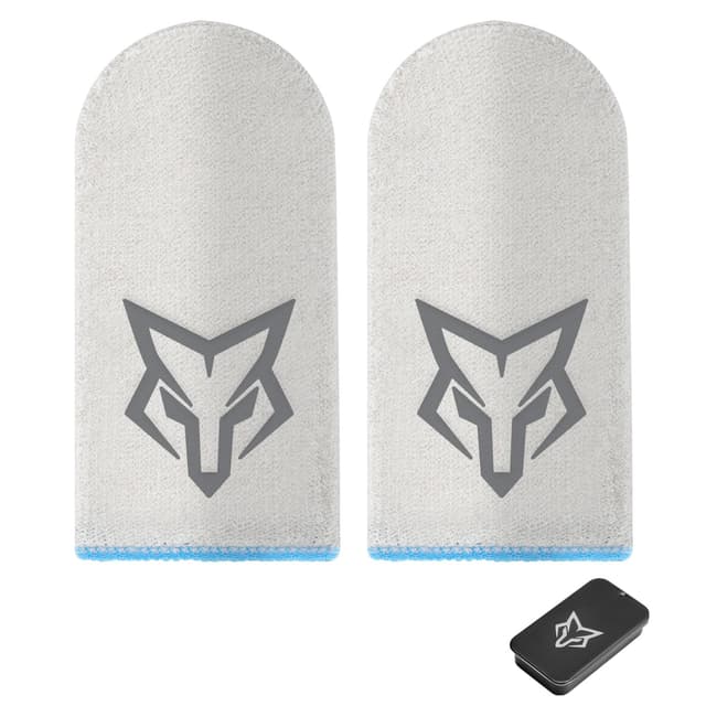 Mobile Phone Game Finger Sleeves [6pcs], Anti-Sweat Breathable,Gaming Sleeve,Thumbs Finger Gloves Cover Sleeve for League of Legend, PUBG, Rules of Survival, Knives Out (Gray [Glass-Silver Fiber])