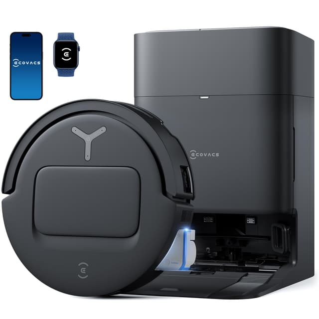 ECOVACS DEEBOT T80 Omni Robot Vacuum and Mop, Instant Self-Cleaning OZMO Roller Mop, TruEdge Deep Cleaning, AI Navigation, 18,000Pa Suction and ZeroTangle 3.0 for Pets and Carpets