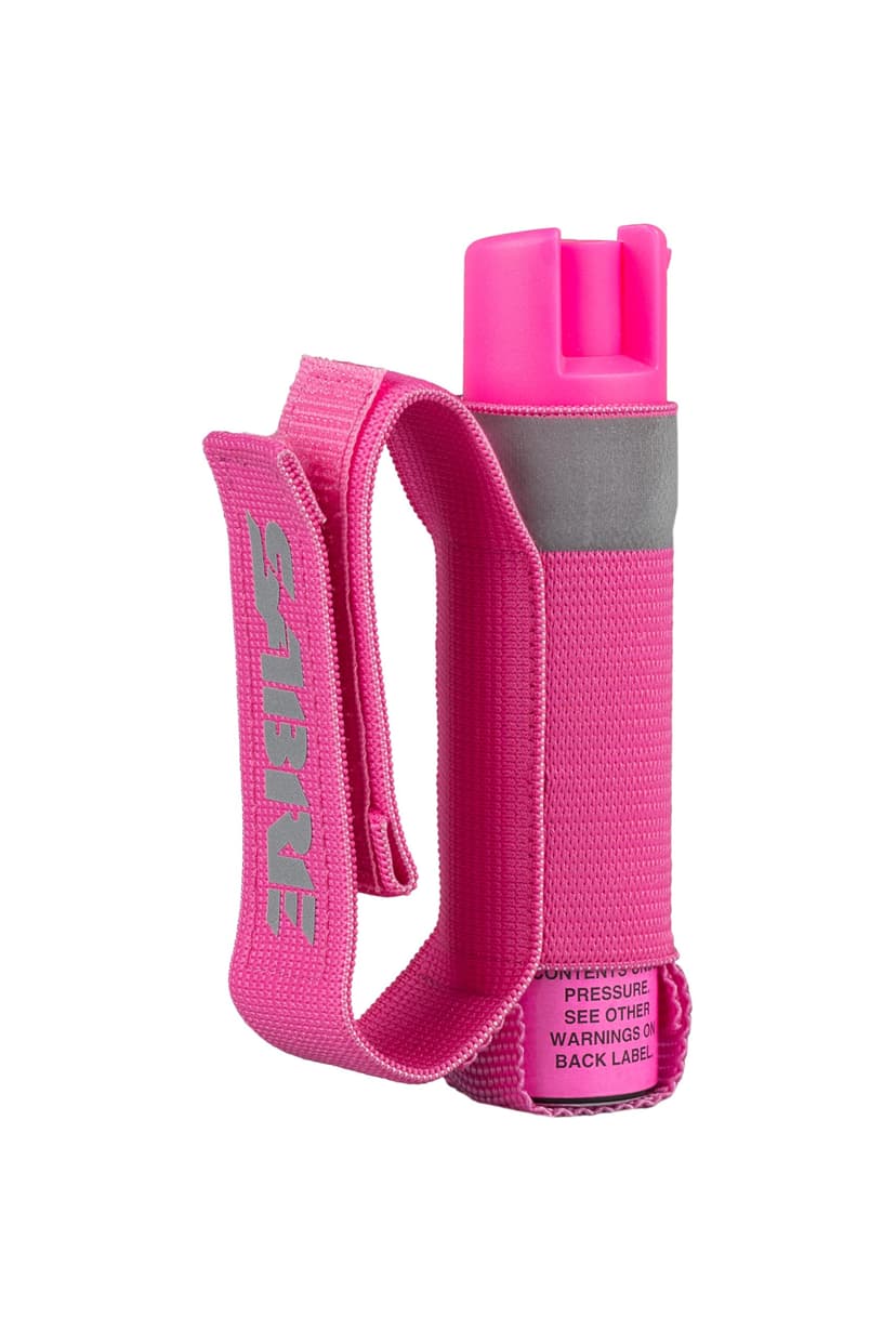 SABRE Runner Pepper Gel, Police Strength OC Spray, Adjustable 360° Reflective Hand Strap for Easy Carry & Access, 0.67 fl oz, 4X Longer Spray Time - Up to 13 Seconds, HPLC Tested, Reduced Blowback