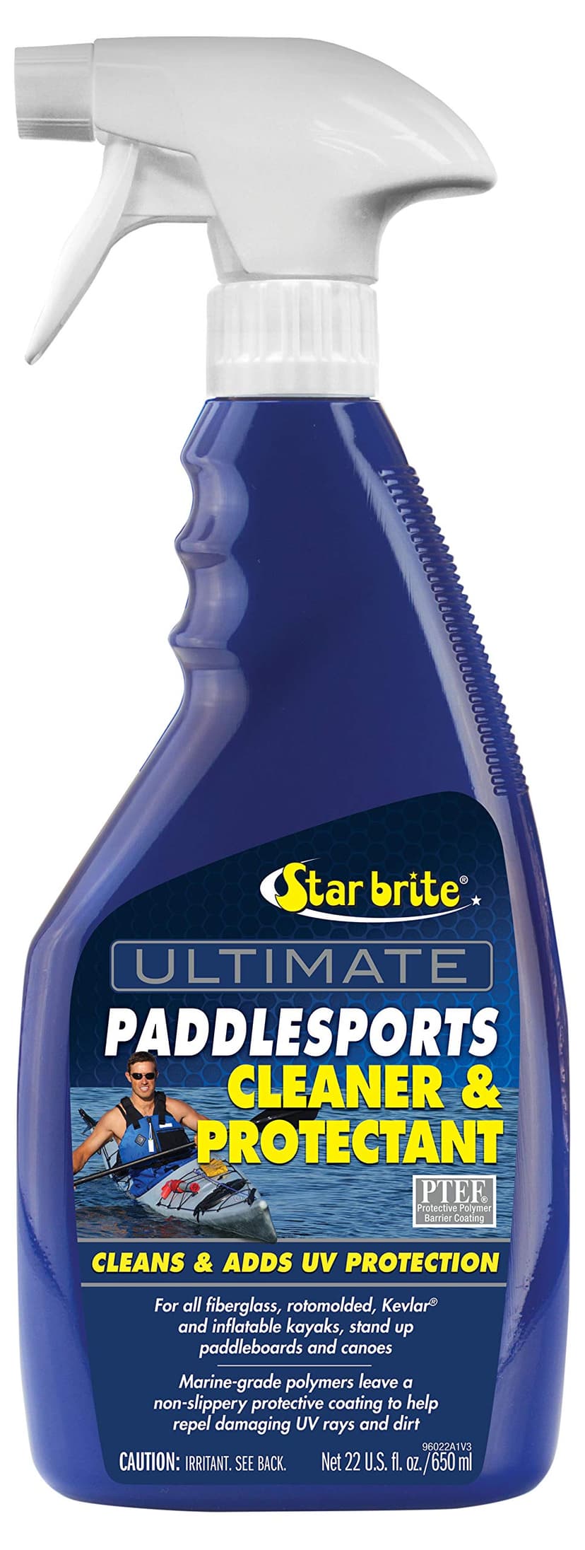 STAR BRITE Ultimate Paddlesports Cleaner & Protectant - Kayak, Canoe, Paddleboard UV Protective Spray - Fiberglass, Kevlar, Plastic Compatible - 22 OZ (096022)