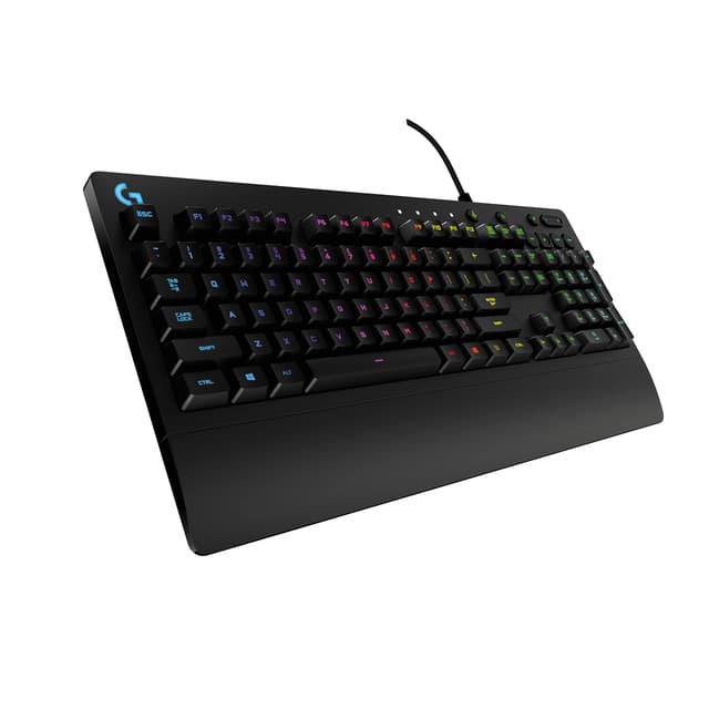 Logitech G213 Prodigy Gaming Keyboard - Wired RGB Backlit Keyboard with Mech-Dome Keys, Palm Rest, Adjustable Feet, Media Controls, USB, Compatible with Windows – Black