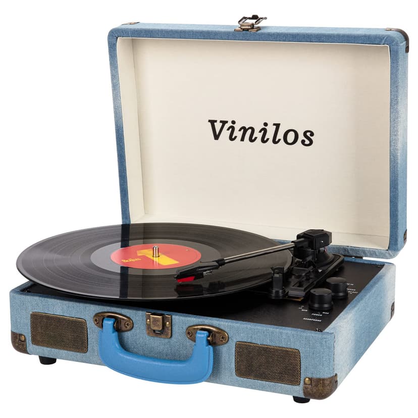 Vinilos Record Players for Vinyl with Speakers Turntable with Speakers Bluetooth/Bluetooth Output Record Player Tocadiscos Phonograph Suitcase Portable Record Player with 3-Speed