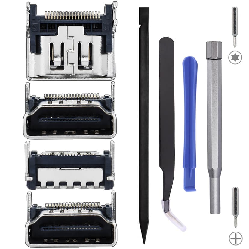 Ikpek 4 Pack Replacement HDMI Port for Sony PlayStation 5 PS5 Display Socket Jack Interface Connector Repair Kit