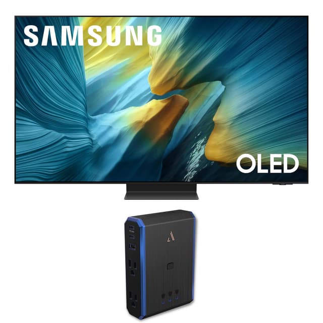 Samsung 55-Inch Class OLED S95F 4K Glare Free Smart TV NQ4 AI Gen3 Processor, OLED HDR Pro, Motion Xcelerator 164Hz, Dolby Atmos Bundle with an Austere 5S-PS4-US1 4-Outlet Power (2025)