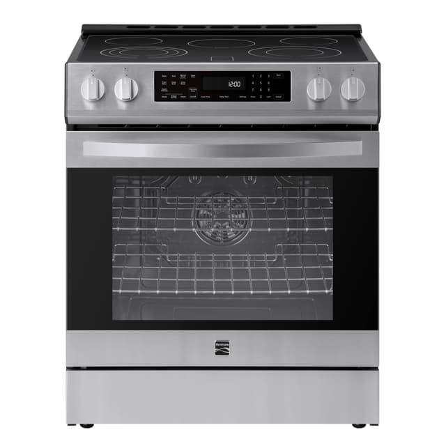 Kenmore 2296833 5.6 cu. ft. Front Control Electric Range Oven - True Convection with 5 Elements, Steam Clean Oven, Broil Function, Chrome Racks, Precision Set Controls, Large Window - Stainless Steel