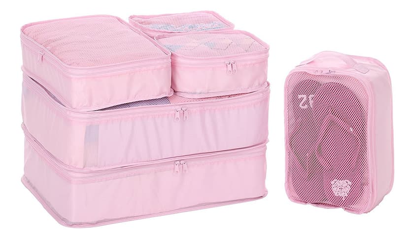 JJ POWER Travel Packing Cubes, Luggage Organizers with Shoe Bag (Pink)