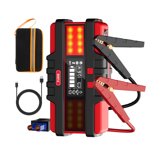 Battery Jumper Starter Portable, 2500A (12V) - Portable Booster Pack with Voltage Detection & Protection for Gas/Diesel (Up to 8.0L/6.5L)