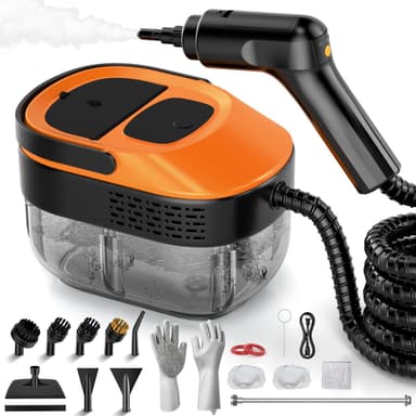 Steam Cleaner for Home & Car-2500W Portable Handheld Steamer for Cleaning with 3-Level Handle, 15s Heat-Up, Large Tank, 16 Accessories - Clean Grease, Grout, Tile, Floor, Couch, Dirt, Furniture