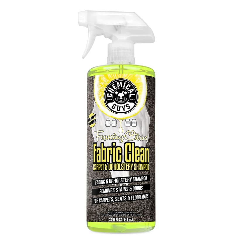 Chemical Guys Foaming Citrus Fabric Clean Carpet & Upholstery Cleaner, Ready to Use, Sprayable (for Carpets, Seats & Floor Mats), Safe for Cars, Home, Office, & More, 32 fl oz, Citrus Scent
