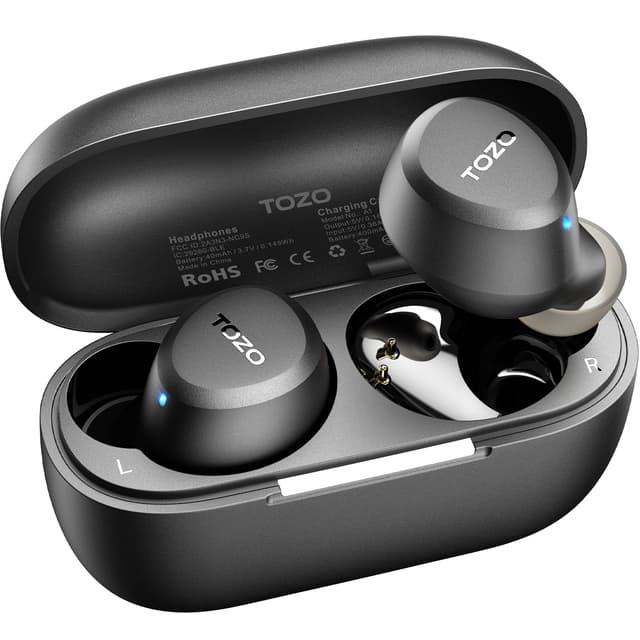 TOZO A1 Wireless Earbuds Bluetooth 5.3 Light Weight in Ear IPX5 Waterproof Headphones 2 Mic for AI Calls, Immersive Premium Sound Bass Headset with Charging Case, 32 Presets EQ Customization via App