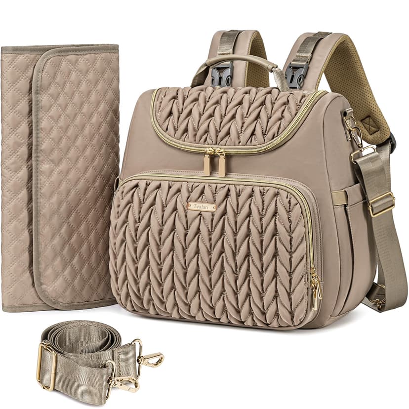Tealari 4 in 1 Convertible Diaper Bag Backpack,Waterproof Baby Diaper Bag with Changing Pad,Converts into Baby Tote Bag,Diaper Backpack,Stroller Bag and Crossbody Diaper Bag