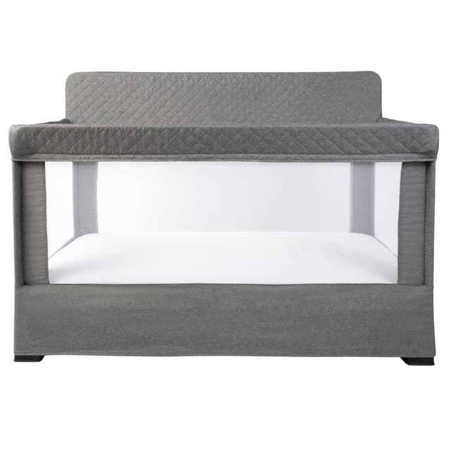 Baby Delight Lunaire Full Size Crib | Breathable Mesh Baby Crib | Tool-Free Assembly Baby Bed | Charcoal Tweed