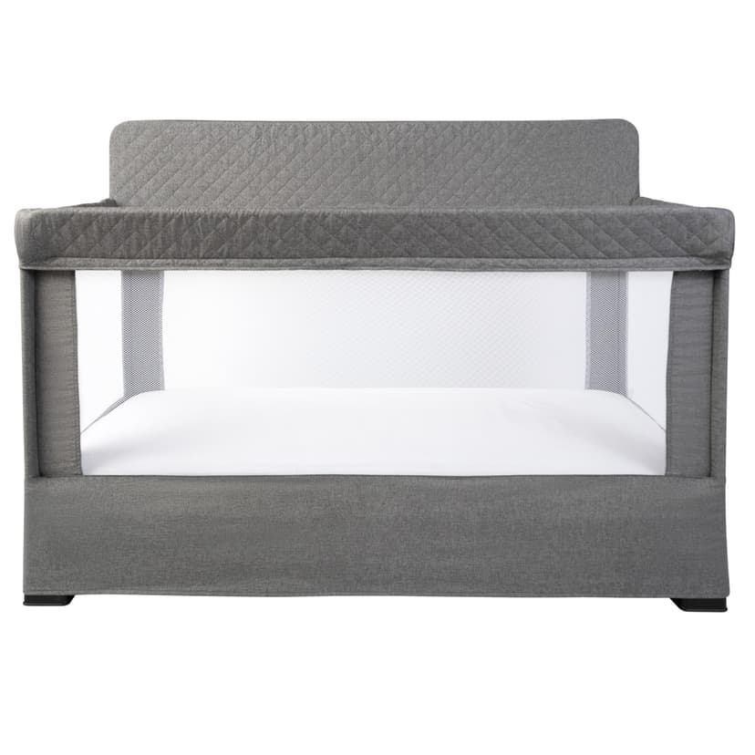 Baby Delight Lunaire Full Size Crib | Breathable Mesh Baby Crib | Tool-Free Assembly Baby Bed | Charcoal Tweed