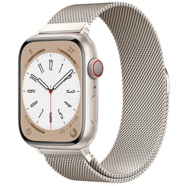Original Stainless Steel Milanese Loop Compatible with Apple Watch Band 38mm 40mm 41mm 42mm 44mm 45mm 49mm, Magnetic Clasp Replacement Band for iwatch Series 9, Ultra 2/Ultra, SE/SE 2nd Generation, 8 7 6 5 4 3 2 1, Women & Men Watch Bands for iWatch (Starlight, 41mm/40mm/38mm)