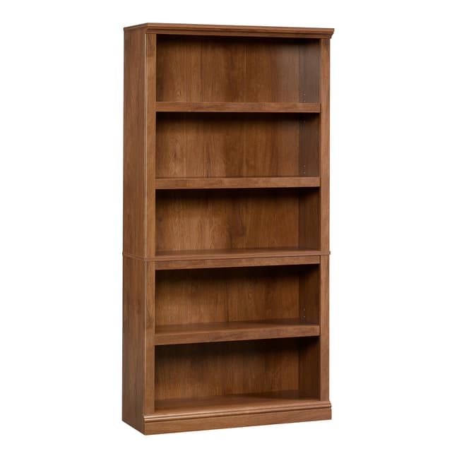 Sauder 5-Shelf Split Bookcase/ Book shelf, Oiled Oak finish