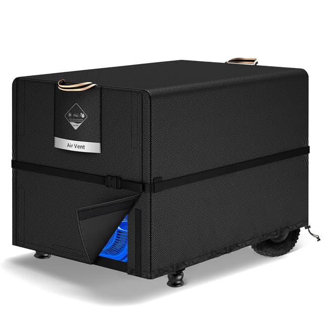 QH.HOME Waterproof Generator Cover 30x30x26 inch ,900D Heavy Duty Oxford with Secure Windproof Buckle- for Most Generators 5500-15000 Watt, Black