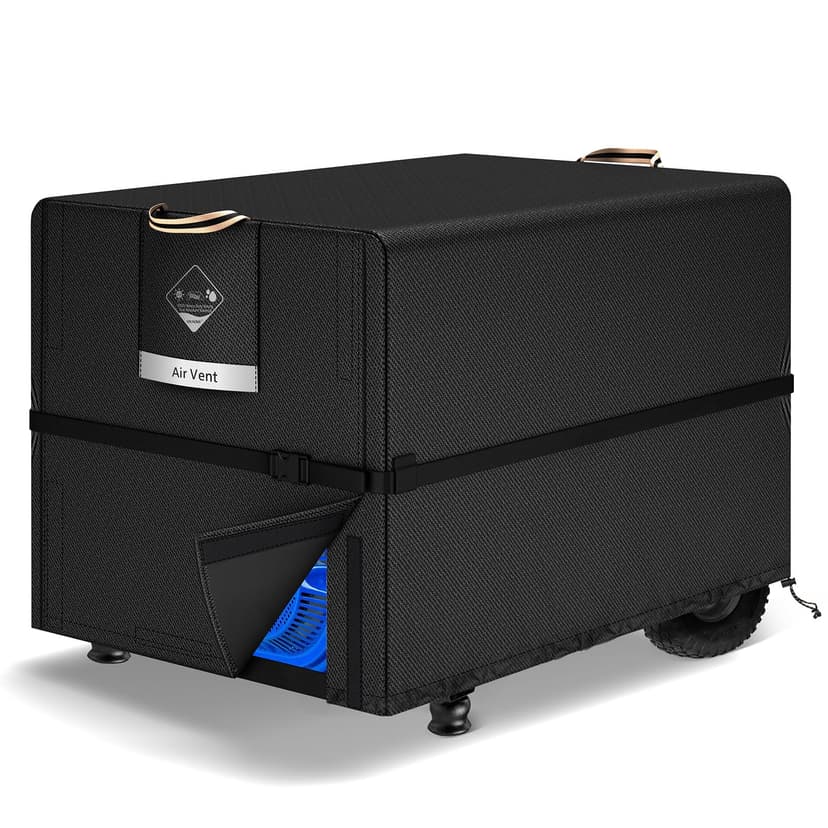 QH.HOME Waterproof Generator Cover 30x30x26 inch ,900D Heavy Duty Oxford with Secure Windproof Buckle- for Most Generators 5500-15000 Watt, Black