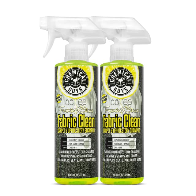 Chemical Guys CWS21916 Foaming Citrus Fabric Clean Carpet & Upholstery Cleaner, Ready to Use, Sprayable (for Carpets, Seats & Floor Mats), Safe for Cars, Home, Office, & More, 16 fl oz, Citrus Scent