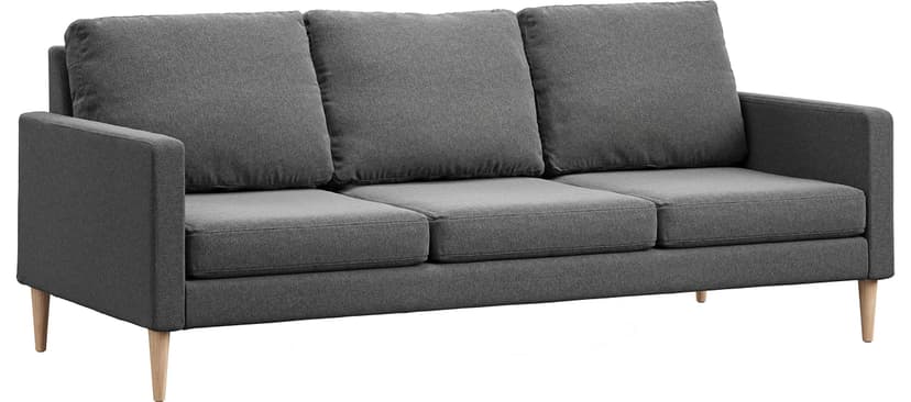Campaign 86-Inch Steel Frame Brushed Weave Sofa, Flint Grey with Solid Maple Legs