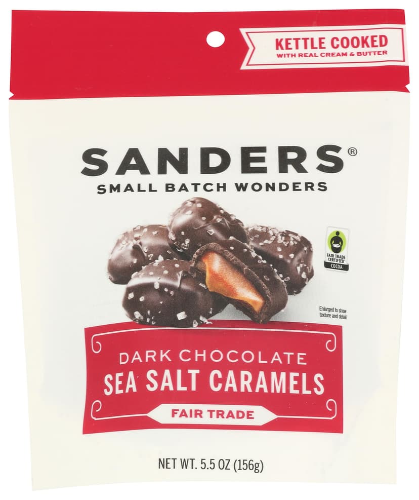 Sanders, Caramels Sea Salt Dark Chocolate, 5.5 Ounce