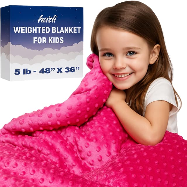 hazli Super-Soft Kids Weighted Blanket 5 Pounds - Weighted Blanket for Kids - Easy to Clean, Washable Minky Cover - 36x48 Inches 5lbs Child - Small Heavy Blanket for Girls and Boys