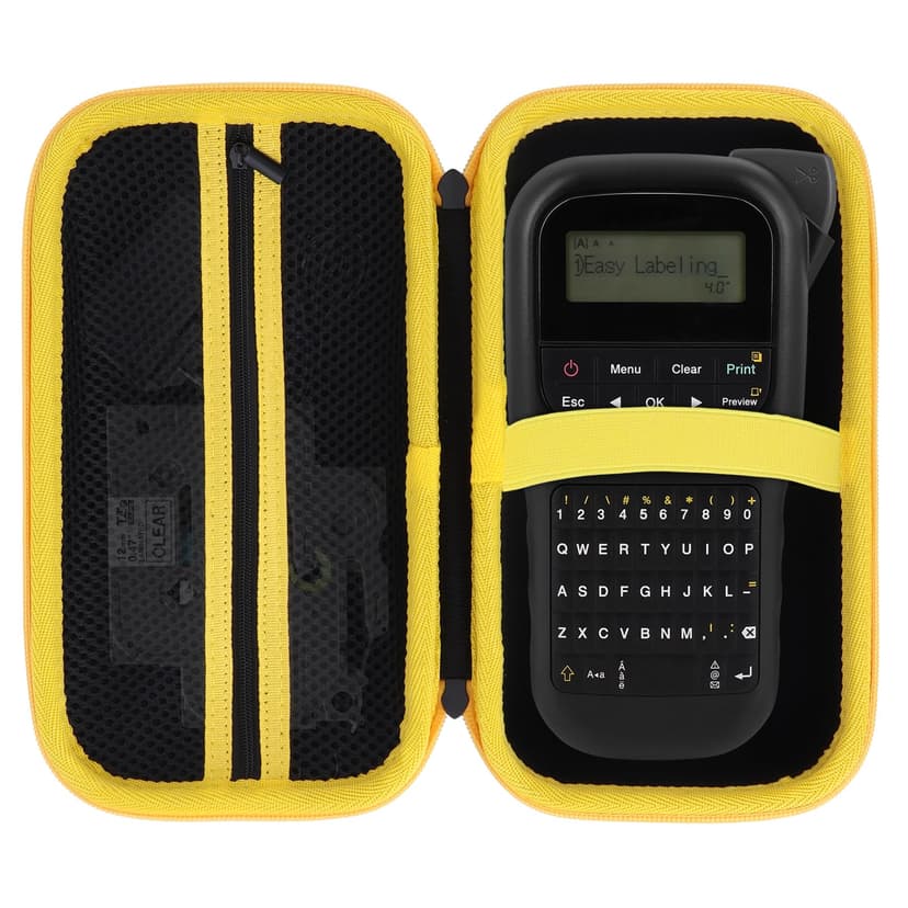 Peyyargo Case Compatible with Brother P-Touch PTH110 / PTH111 Pro / PTE110 Portable Monochrome Label Maker (Black+Yellow Zipper)