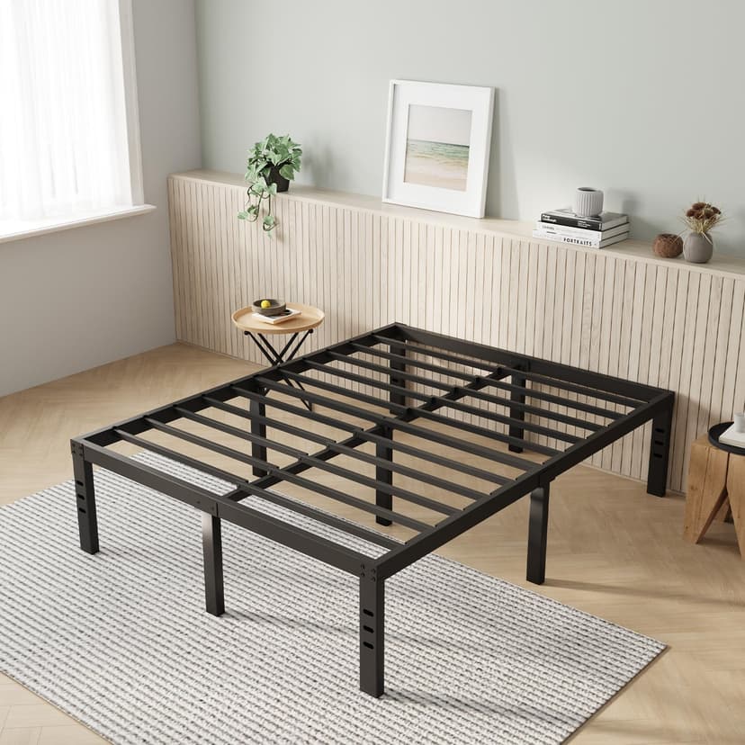 Novilla King Size Bed Frame, 14 Inch Metal Platform Bed Frame King Size with Storage Space Under Bed, Heavy Duty Steel Slat Support, Easy Assembly, No Box Spring Needed