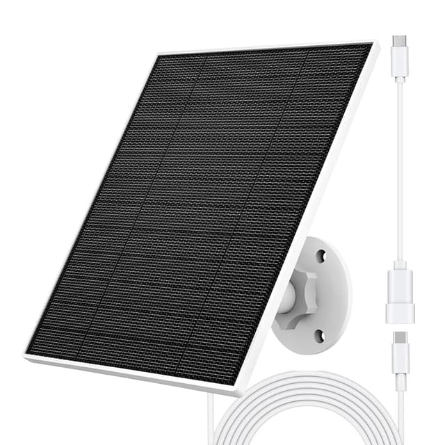 Solar Panel for Eufy Camera, 5W Solar Panel Compatible with Eufycam 3/3C/2/2 Pro/2C/2C Pro/E/E20/E40/L20/L40, Solar Charger for Eufy Camera with USB-C Port, Micro USB Adapter, IP65 Waterproof