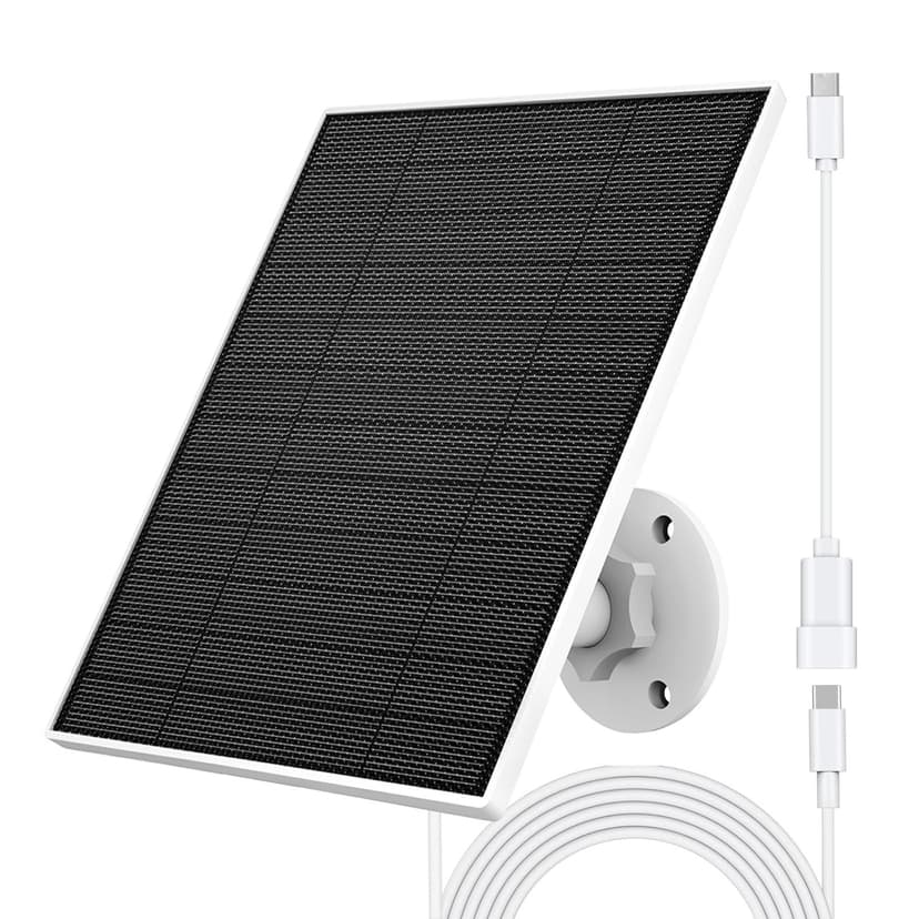 Solar Panel for Eufy Camera, 5W Solar Panel Compatible with Eufycam 3/3C/2/2 Pro/2C/2C Pro/E/E20/E40/L20/L40, Solar Charger for Eufy Camera with USB-C Port, Micro USB Adapter, IP65 Waterproof