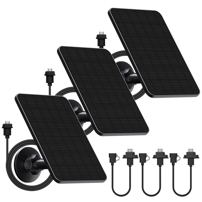 Rhorawill 3 Pack Solar Panel for Blink Outdoor 2K+/(3rd Gen) XT3/Outdoor 4(4th Gen) and XT/XT2 Camera(Not Included)/Blink Outdoor Camera,Solar Panel with Mount 13.1ft Cable Rubber Plug
