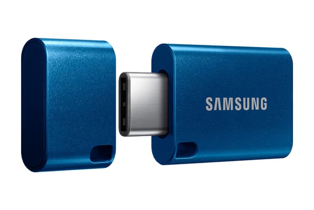 Samsung Type-C USB Flash Drive, 256GB, Transfers 4GB Files in 11 Secs w/Up to 400MB/s USB 3.2 Gen 1 Read Speeds, Compatible w/USB 3.0/2.0, Waterproof, 2022, Blue, MUF-256DA/AM