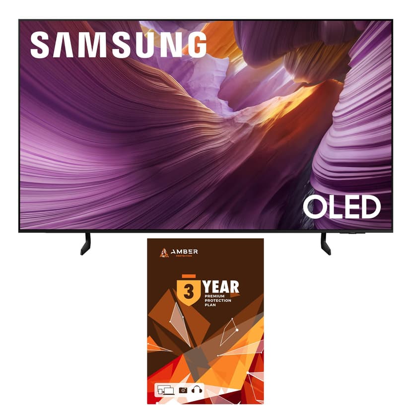 SAMSUNG QN55S85FAFXZA 55 Inch OLED HDR 4K Smart TV with Q-Symphony Pro and 3 Year Amber Protection Plan (2025)